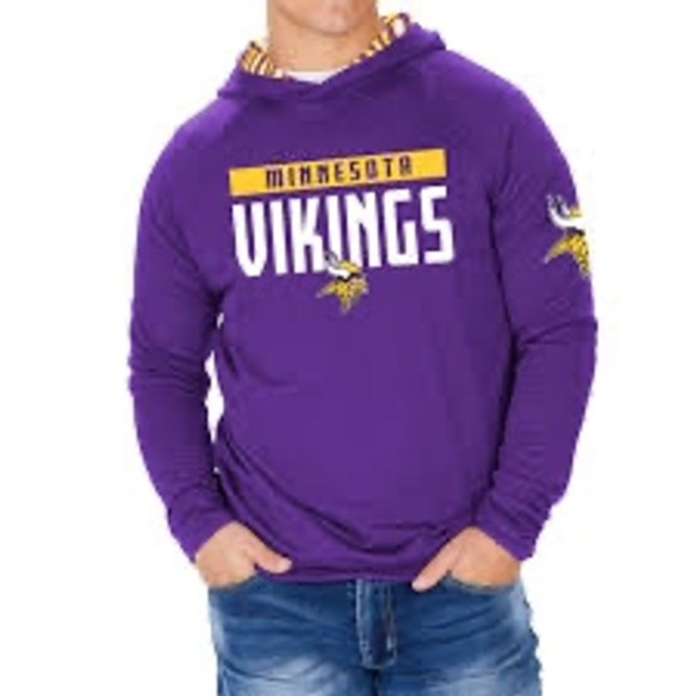 Zubaz Minnesota Vikings NFL Hoodie Mens Large Purple Yellow NWT